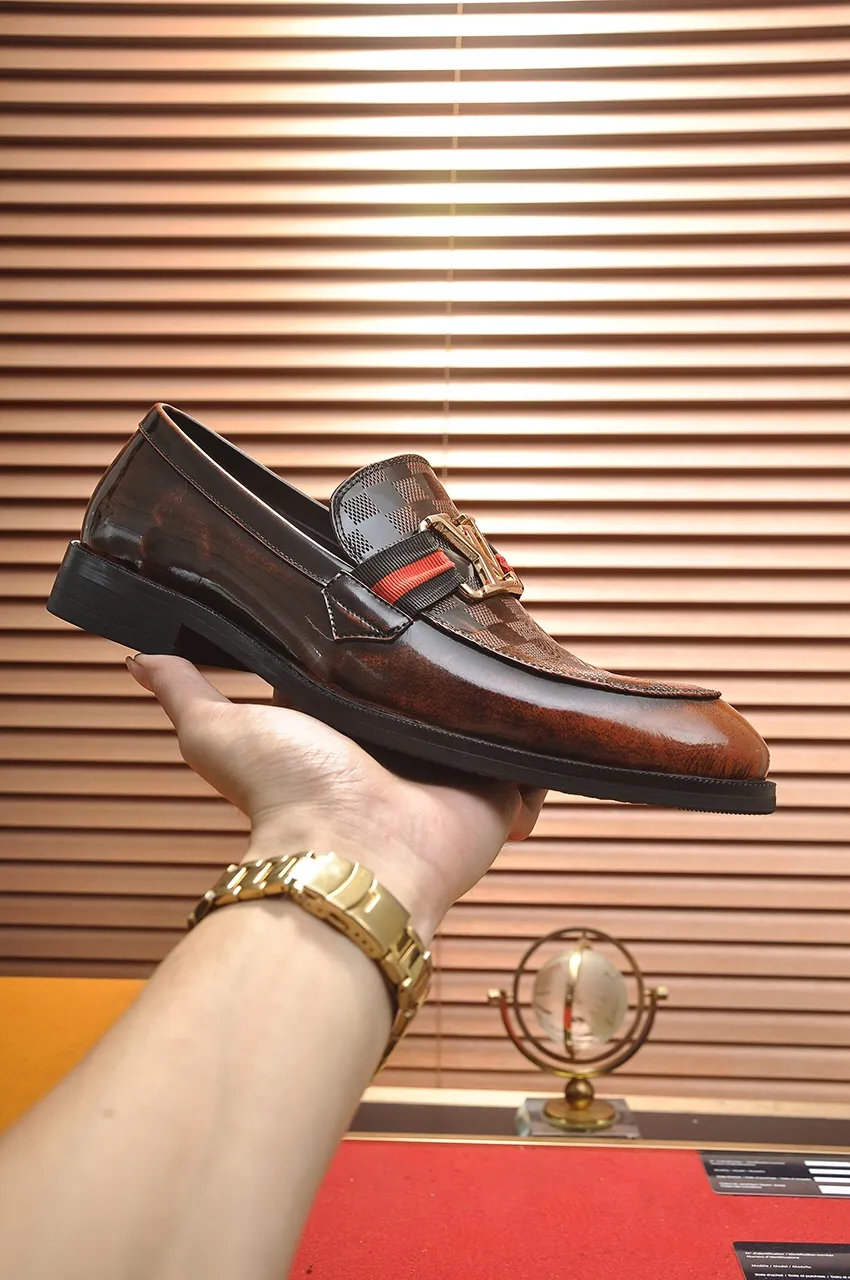 Men's shoes💰460💶【LOUIS VUITTON】(sheepskin lining) new cowhide LV formal shoes🎩🎩❗️🆘made one to one at the counter🎩original quality, imported cowhide upper➕full sheepskin lining➕original rubber outsole, {high quality visible}👣Size: 38-45 (45 custom-made)